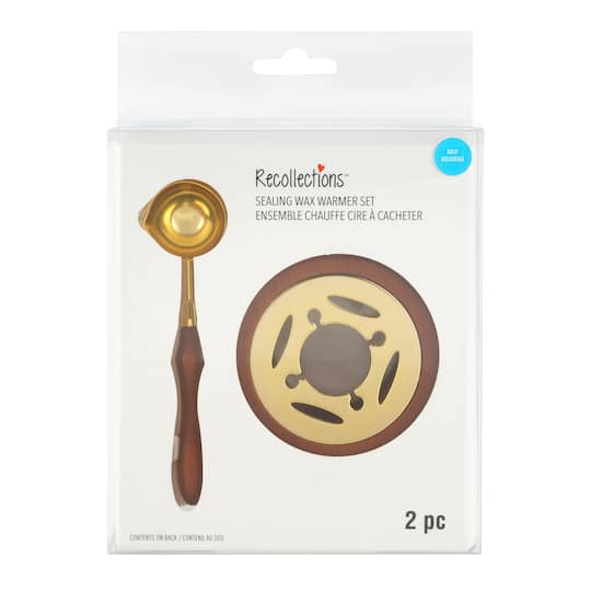 Kit Chauffe Cire à Cacheter Bois Rétro - Poêle Et Cuillère Dorée Pour Sceau De Cire Élégant